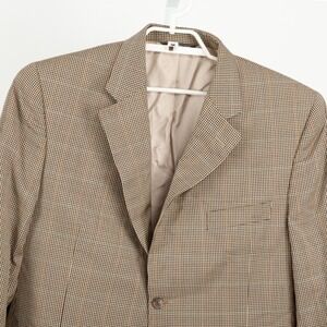 Jack Victor Blazer Mens 42R Brown Micro Check Super 120s Wool Sport Coat Canada